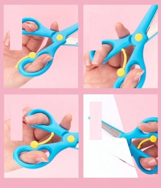 SCISSORS KIDS PLASTIC SPRING - OM-14 مقص