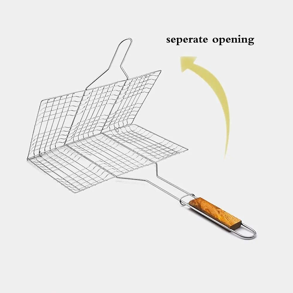 BBQ GRILL BASKET HEAVY DUTY 43*25*60 543056 A002 JBM-305 سلة الشواء