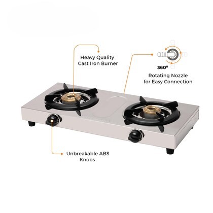 SURYA ROYAL LPG GAS STOVE 2 BURNER C49 - SR2BSSS موقد المطبخ