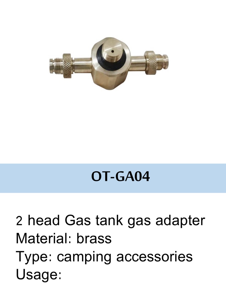 GAS CONNECTOR 2 HEAD BRASS ADAPTER JBM337-4 - OT-GA04 موصل الغاز
