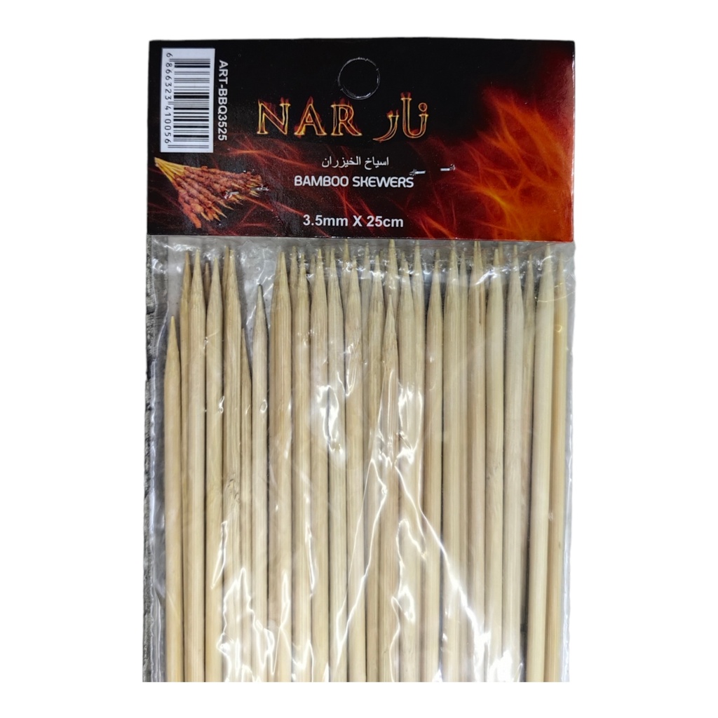 BBQ STICKS 3.5MM*25CM NAR JBM240 410056 - BBQ3525 أسياخ