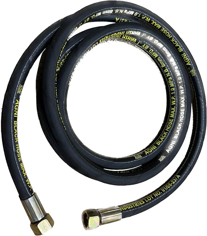 Agni Lpg Hose Gas Pipe Black 5FT 8MM INDIA C4-5 - ALPGHB5 أنبوب الغاز