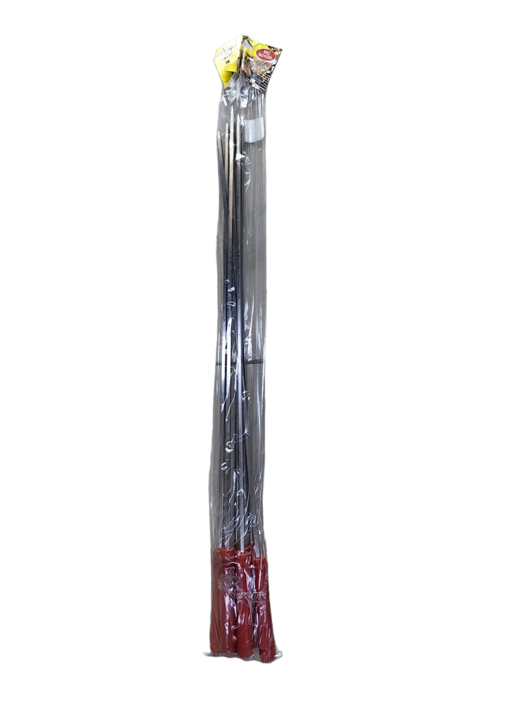 BBQ STICKS METAL WOODEN HANDLE 60*0.3*6PC - JBM-308 أسياخ معدنية
