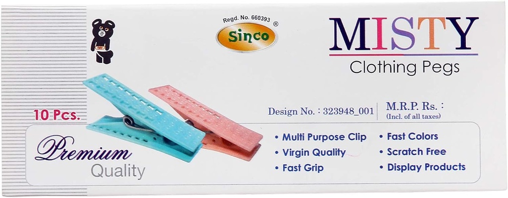 CLOTH CLIP MISTY PLASTIC INDIA  500098 C2-4 مشبك من القماش