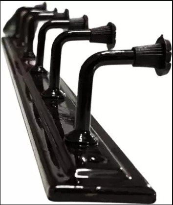 Gupta Deluxe Wall Hanger Black 2 Tone 2pcs 7h - شماعات الملابس