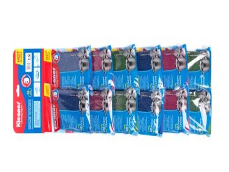 IKLEANER SPONGE SCOURER 12 pcs card JBM735  751677 - GSF001 الفراكة