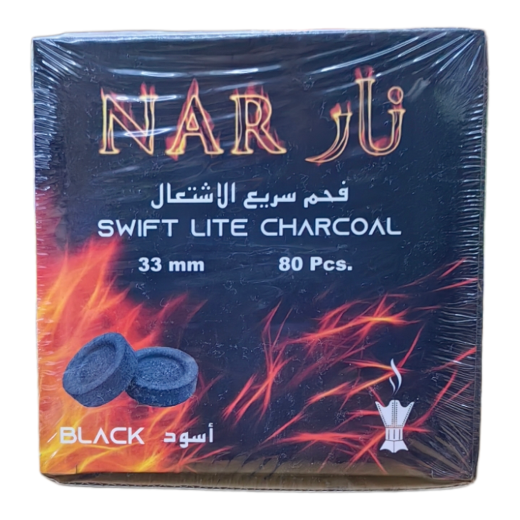 NAR CHARCOAL BLACK 33MM 80PC - فحم نار