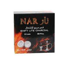 Nar Charcoal Silver 33MM 80PCS - NCS33 فحم نار فضي