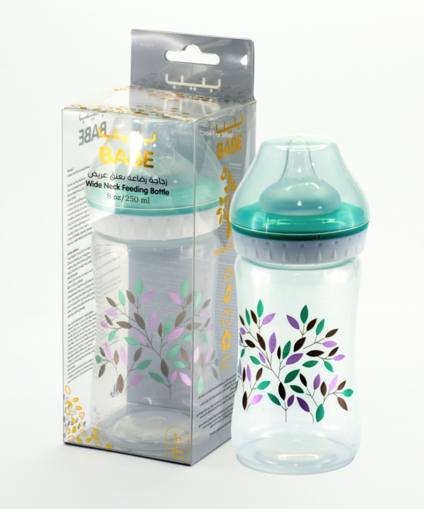 BABE PR WIDE NECK FEEDER BOTTLE 8 OZ - BB178 زجاجة الرضاعة