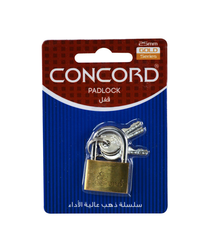 CONCORD PADLOCK BRASS 25 MM - قفل