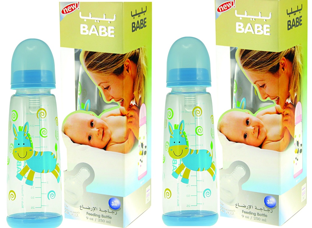 BABE FEEDER 08OZ BASE BOTTLE BB141 2PC SET زجاجة الرضاعة