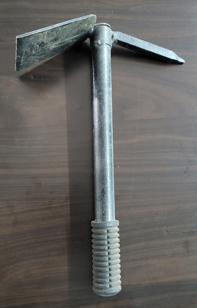 SHOVEL GARDENING TOOLS TWO WAY HOE BLACK RUBBER HANDLE 4/5 مجرفة البستنة