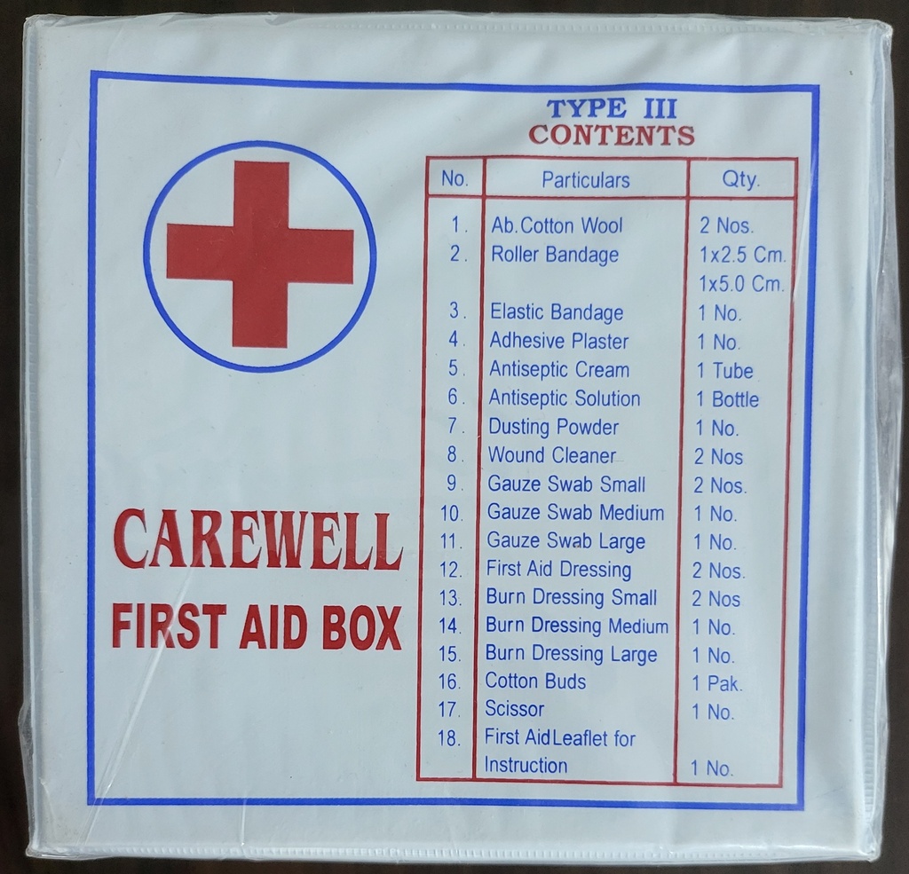 FIRST AID BOX CAREWELL 18PCS صندوق الاسعافات الاولية