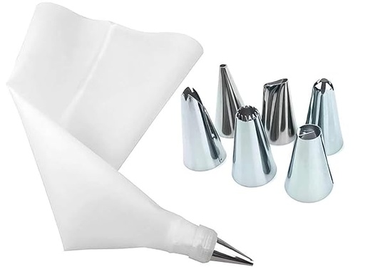[000175] CAKE DECORATING NOZZLES 7 PCS WITH DECORATER JBM914 - 000175 فوهات تزيين الكيك