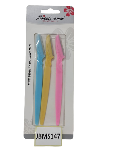 [JBMS147] EYEBROW RAZOR MIRACLE WOMAN 3PC SET - JBMS147 مجموعة ماكينة حلاقة الحاجب