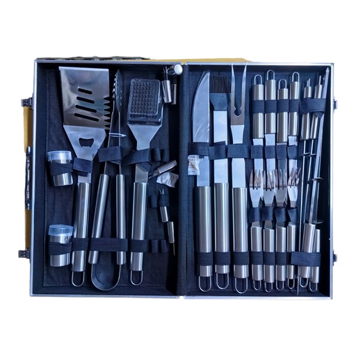 [NBT26AB] NAR BBQ TOOLS 26PCS SS ALUMINIUM BOX - NBT26AB أدوات الشواء