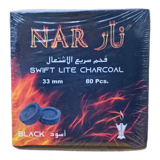 [NCB33] NAR CHARCOAL BLACK 33MM 80PC - فحم نار