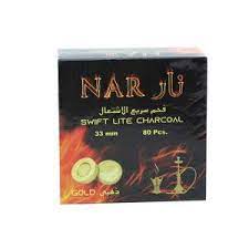 [NCG33] NAR CHARCOAL GOLD 33MM 80PCS - فحم نار
