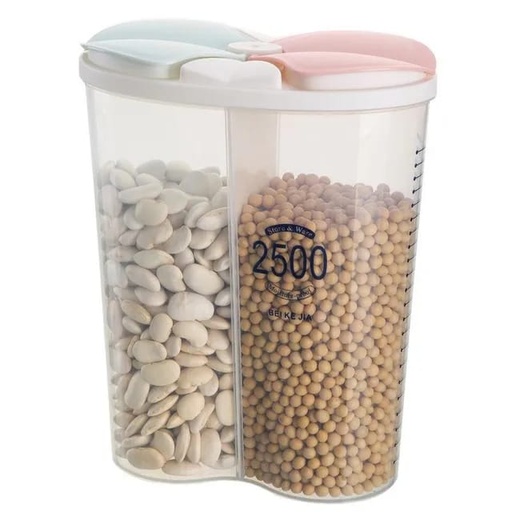 [JBMS121] PLASTIC CONTAINER 2 COMPARTMENT 311219 - JBMS121 علبة طعام