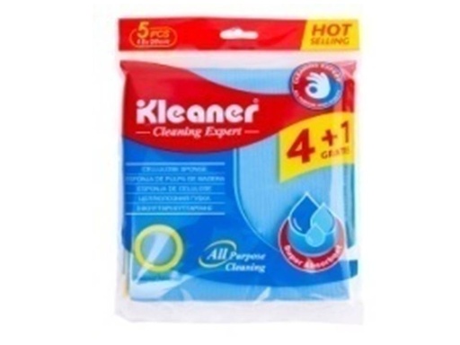 [GSG010] GSG010 IKLEANER CELLULOSE SPONGE 4+1 750670 إسفنج السليلوز