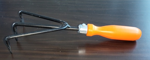 [2/5] RAKE GARDENING TOOLS ORANGE PLASTIC HANDLE 2/5 شوكة البستنة
