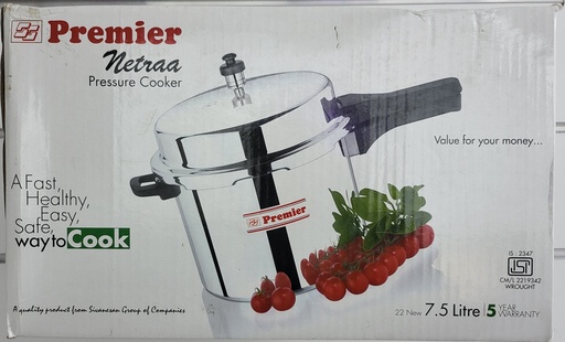 [001837] PRESSURE COOKER 7.5 LTR 22CM PREMIER 001837  618376 طنجرة الضغط