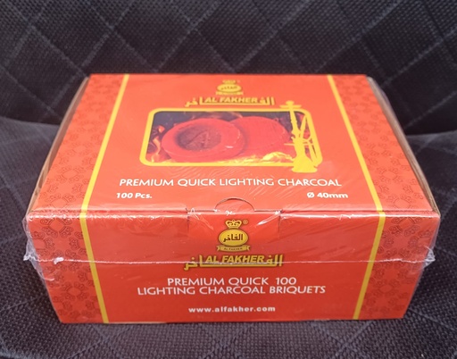 [CHAF40MM] Charcoal AL FAKHER 40mm 100pcs JB-225  فحم الفاخر كبير